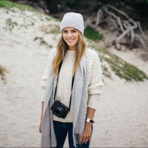 J.Crew Cream Fisherman Sweater As Seen On Julia Berolzheimer / Gal Meets Glam